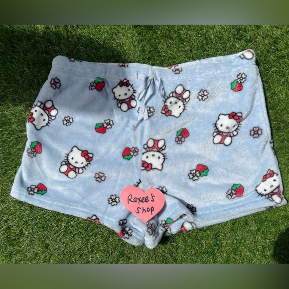 Hello Kitty Strawberry Fleece Shorts - Picture 1 of 3